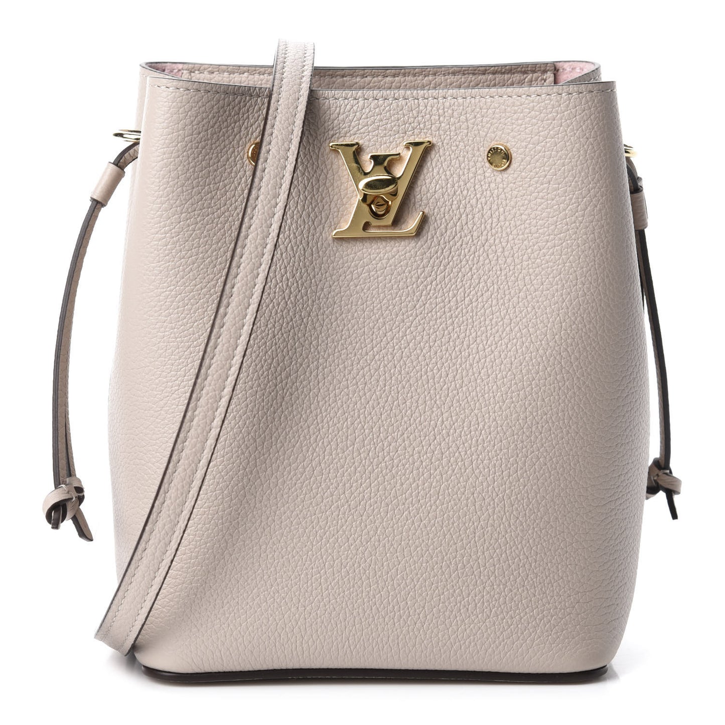 Calfskin Nano Lockme Bucket Greige