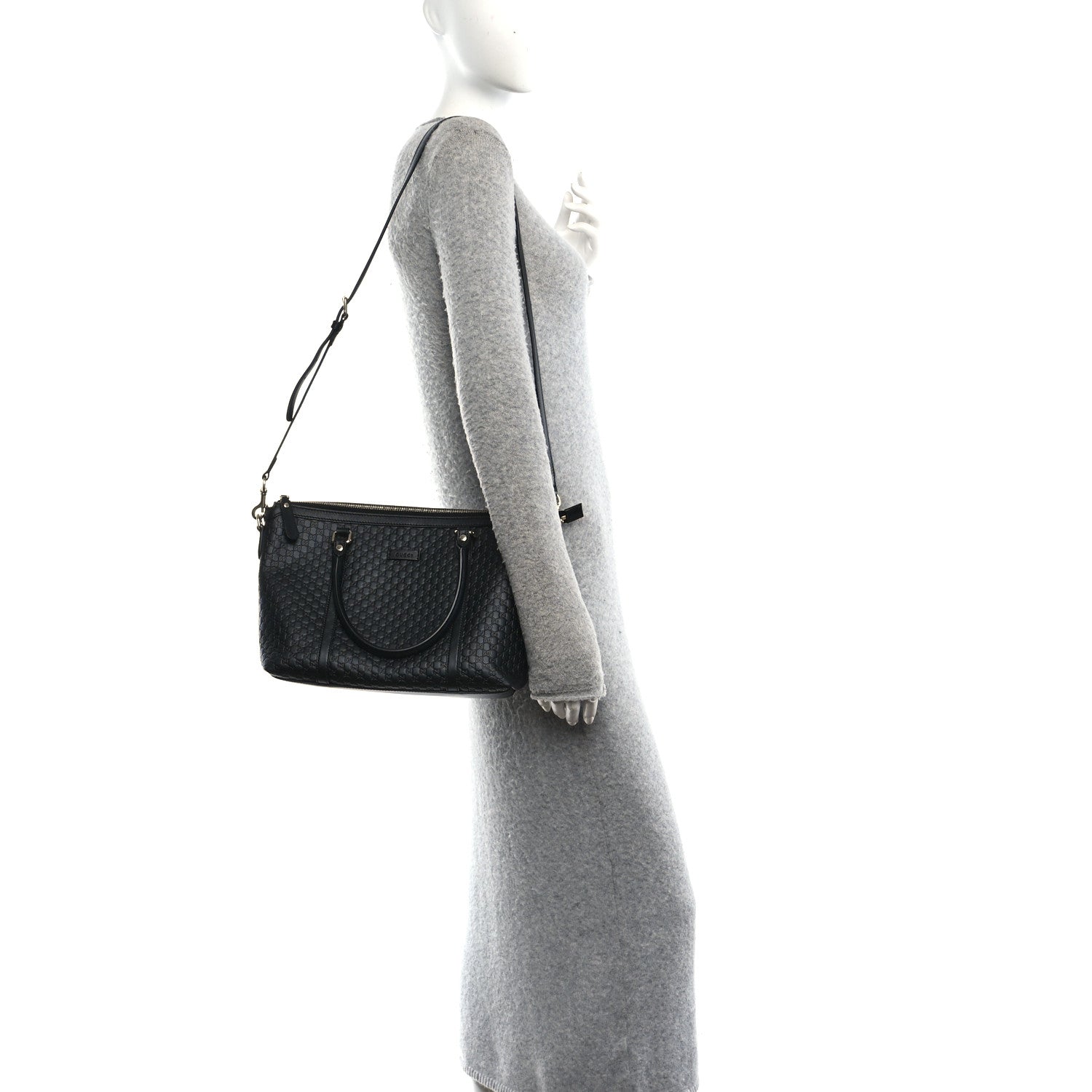 Gucci Soft Microguccissima Small Zippered Satchel Black 2 of 10