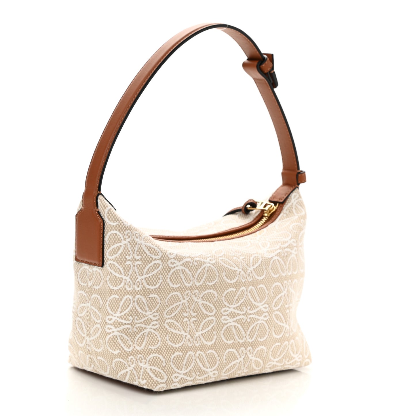 Jacquard Anagram Calfskin Small Cubi Bag Ecru Tan