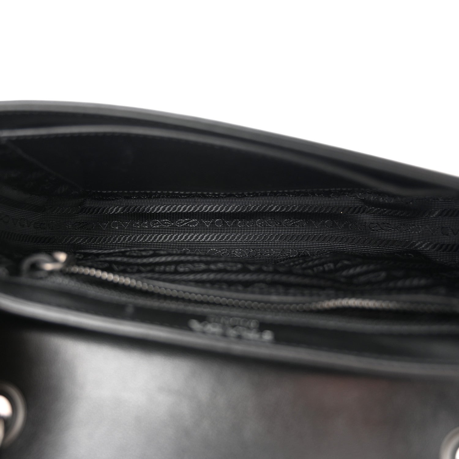 Prada Glace Calfskin Studded Crossbody Black 5 of 10