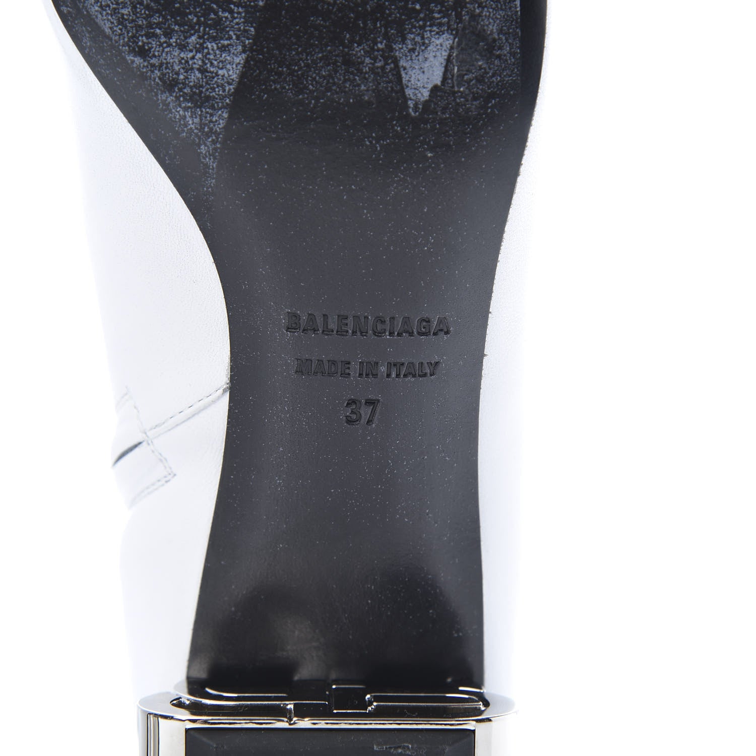 Balenciaga Sheepskin Typo Ankle Booties 37 White 7 of 11