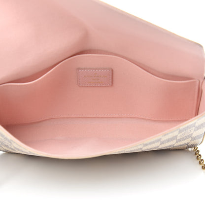 Louis Vuitton Damier Azur Pochette Felicie Chain Wallet Rose Ballerine 5 of 9