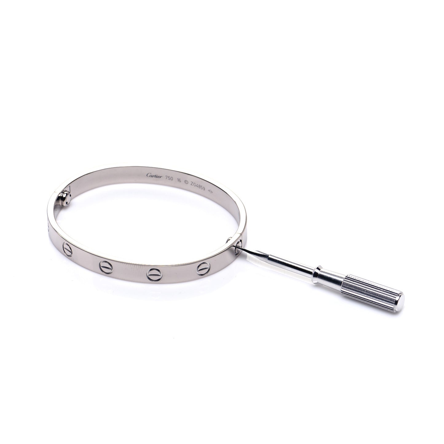 18K White Gold LOVE Bracelet 16