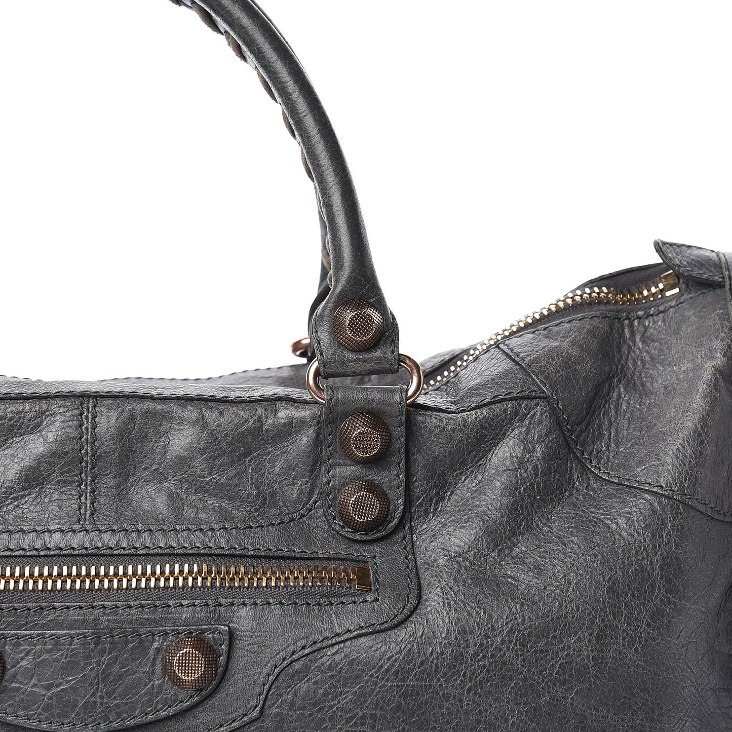 Agneau Giant 12 Rose Gold Hardware Work Gris Tarmac