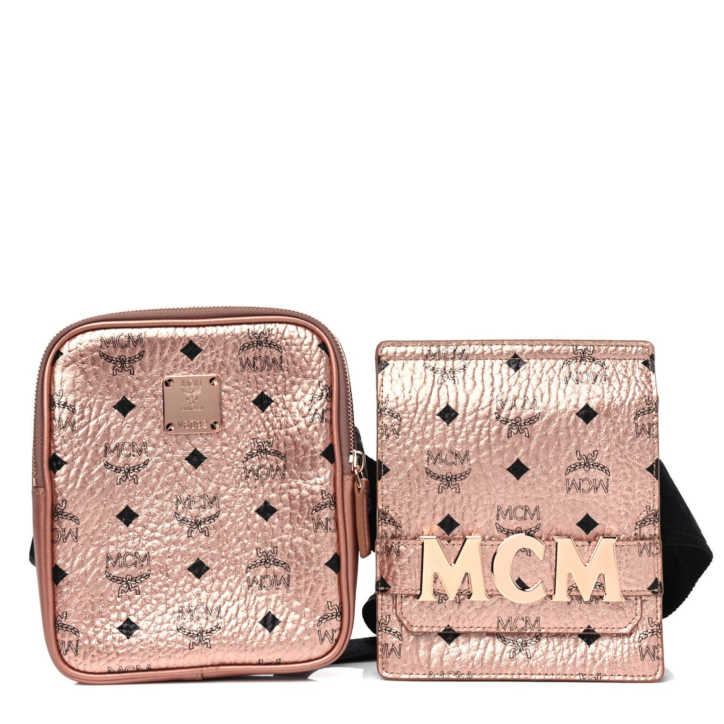 Metallic Visetos Modular Stark Belt Bag Champagne Gold
