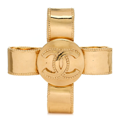 Chanel CC Cross Brooch Gold 1 of 3