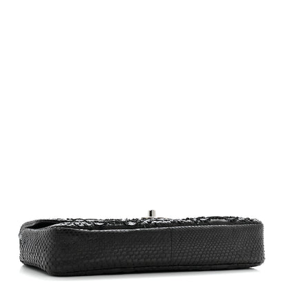 Chanel Metallic Snakeskin Sequin Flap Black 4 of 14