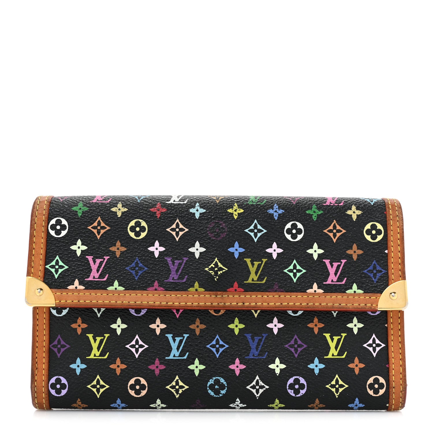 Louis Vuitton Monogram Multicolor Porte Tresor International Wallet Black 1 of 18