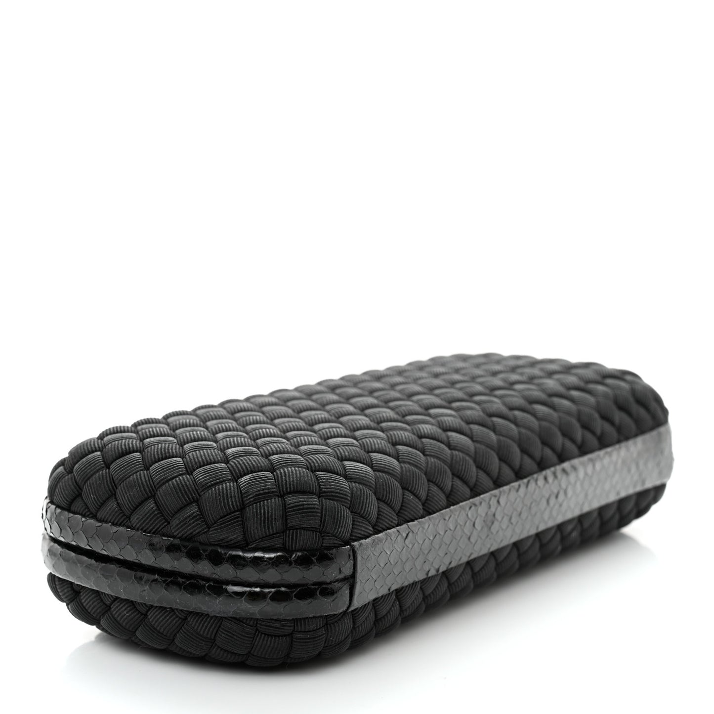 Satin Ayers Intreccio Impero Stretch Knot Clutch Black