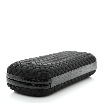 Bottega Veneta Satin Ayers Intreccio Impero Stretch Knot Clutch Black 4 of 9