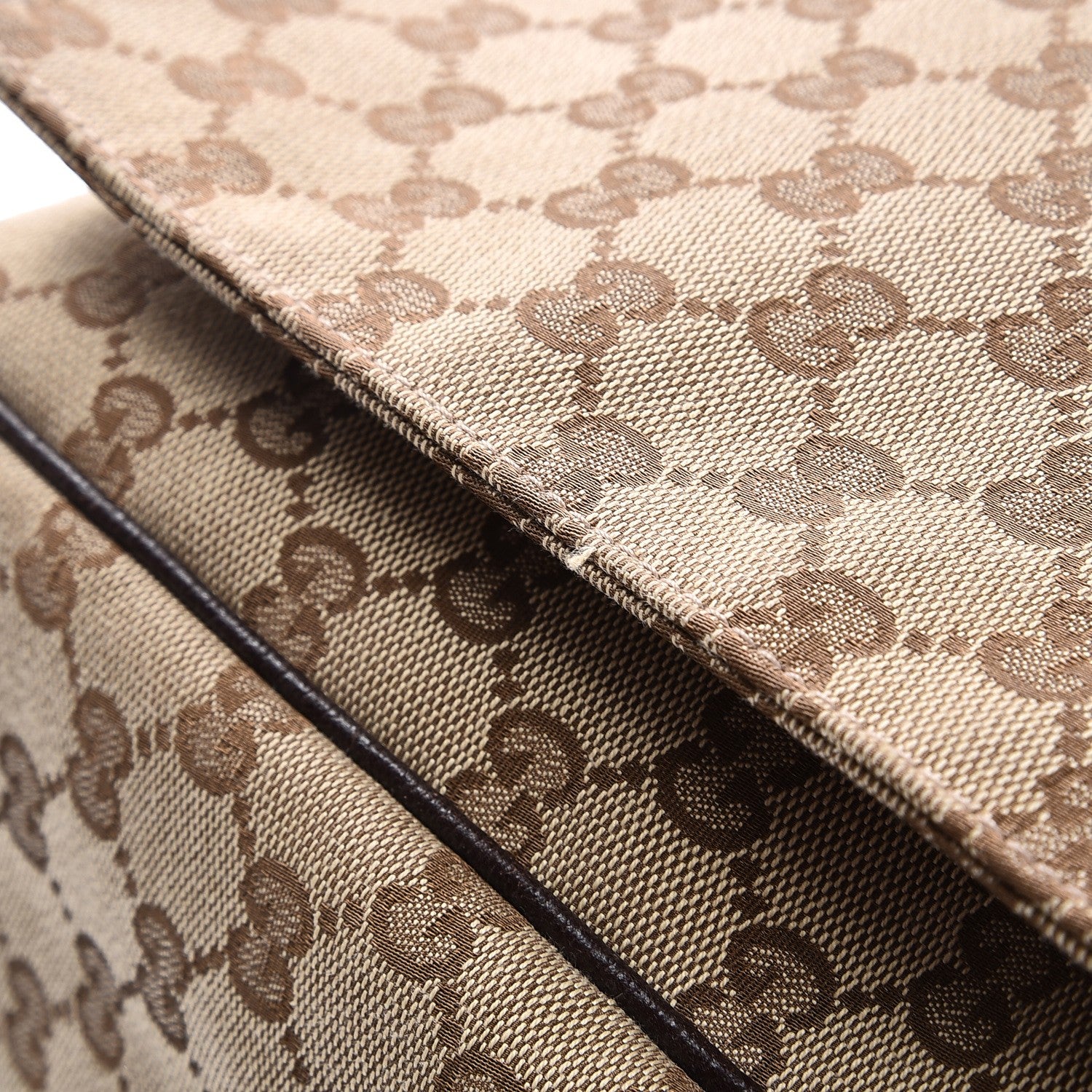 Gucci Monogram Large Flap Messenger Bag Beige Dark Brown 15 of 15