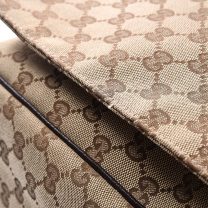 Gucci Monogram Large Flap Messenger Bag Beige Dark Brown 15 of 15