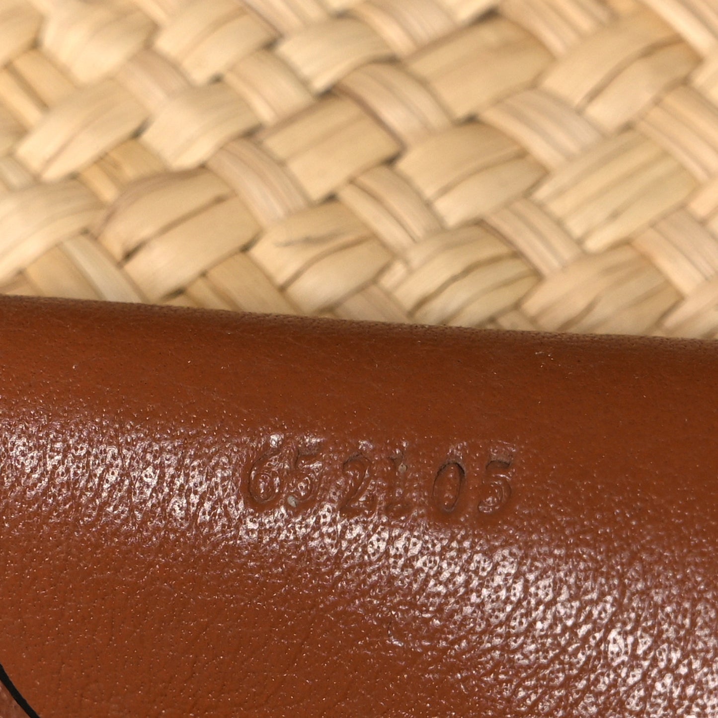 Calfskin Raffia Medium Anagram Basket Tote Bag Natural Tan