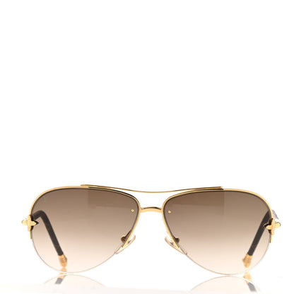 Louis Vuitton Monogram Petite Viola Pilote Aviator Sunglasses Z0571U Brown 2 of 10