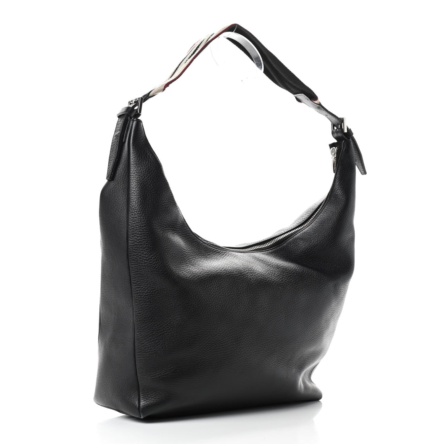 Burberry Grainy Leather Calfskin Hobo Black 3 of 8