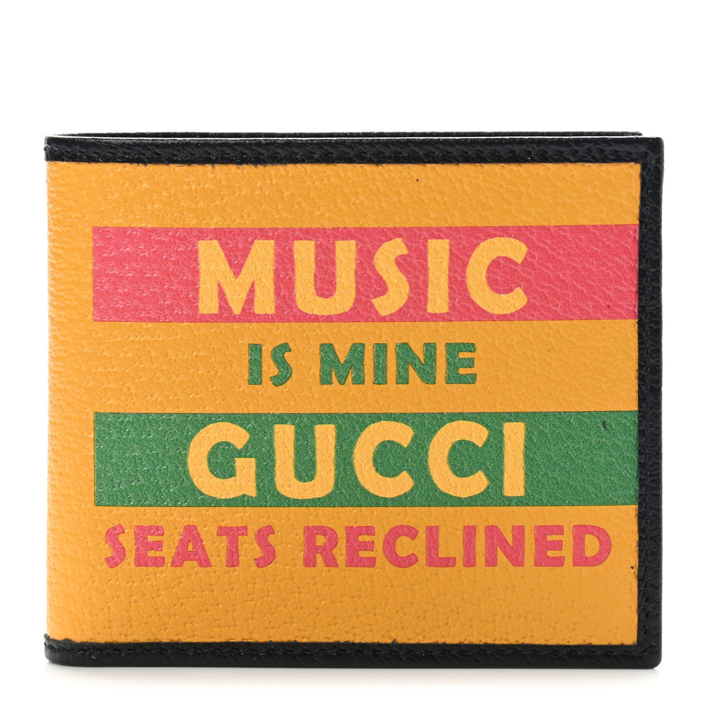 Textured Dollar Calfskin Music is Mine Wallet Crop Multicolor Black