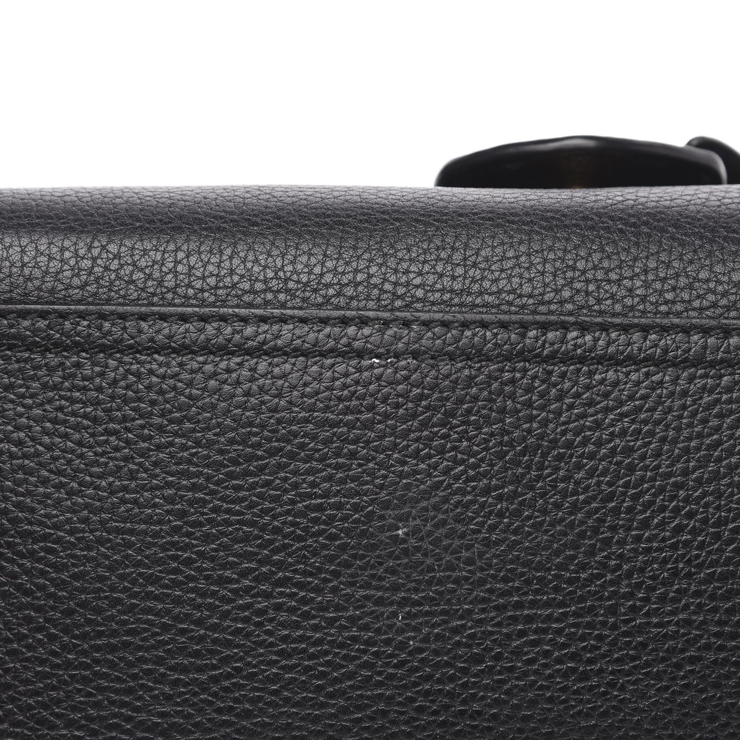 Gucci Calfskin Small GG Marmont Top Handle Bag Black 9 of 13