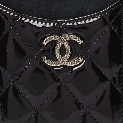 Chanel Patent Quilted Brilliant Vertical Card Holder Black 9 of 10