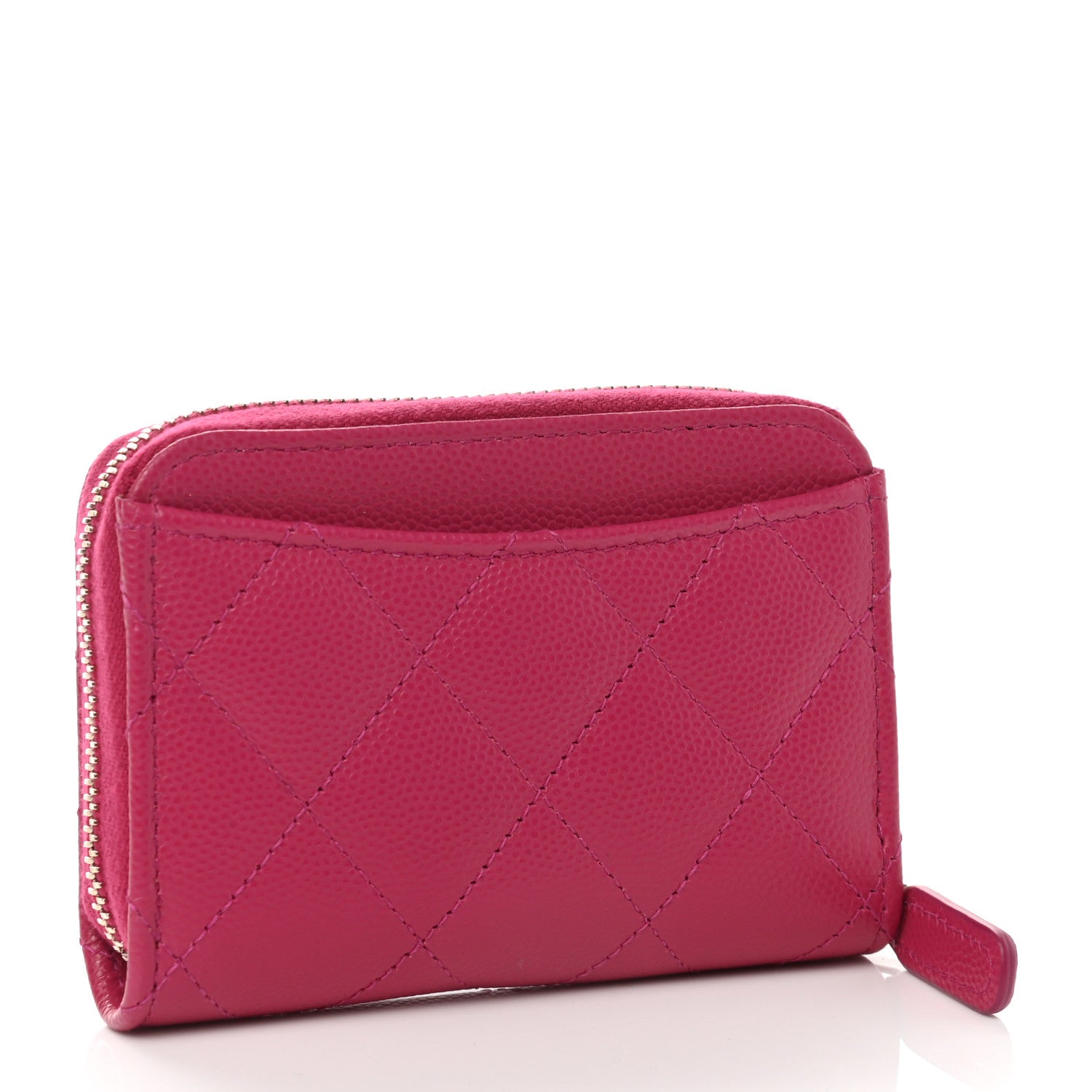 Chanel Caviar Quilted Zip Coin Purse Fuchsia 3 of 8