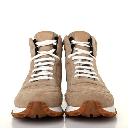 Fendi Suede Macro FF Embossed Mens High Top Sneakers 8 Nude 2 of 4