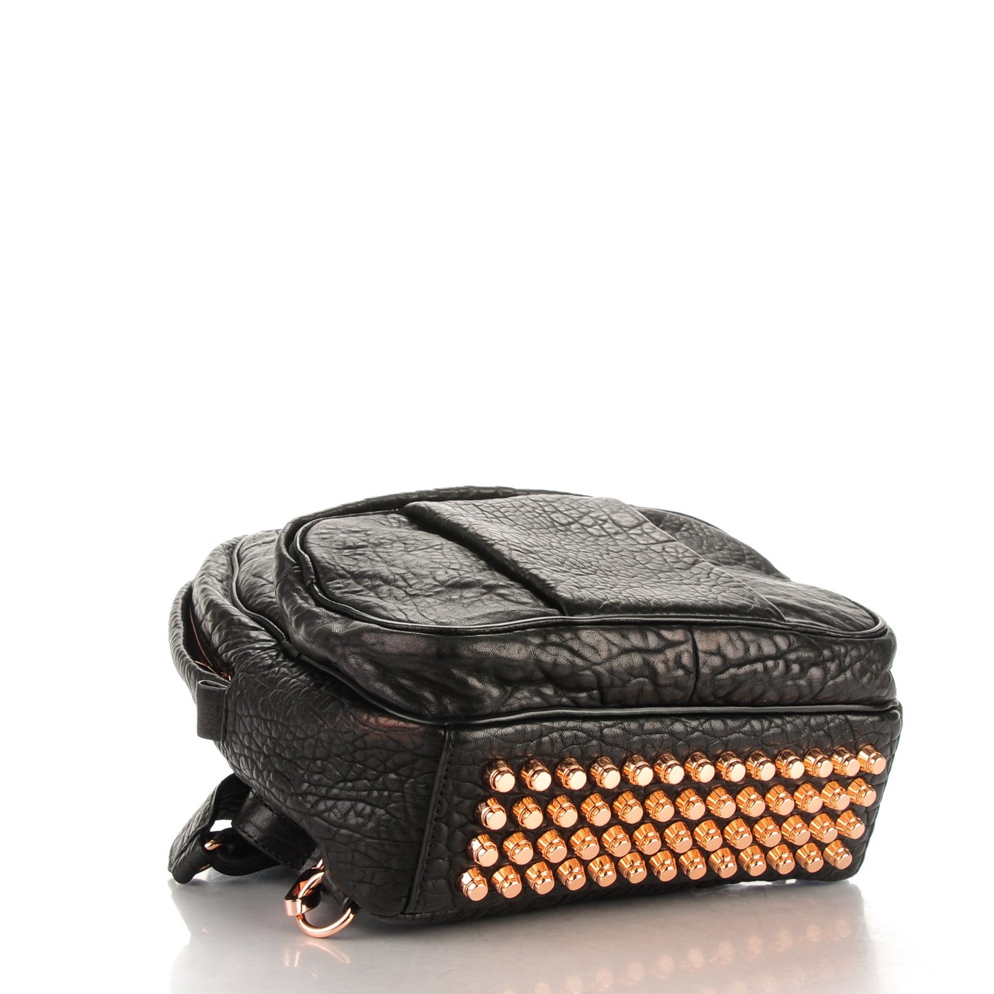 Pebbled Lambskin Dumbo Backpack Black Rose Gold Hardware