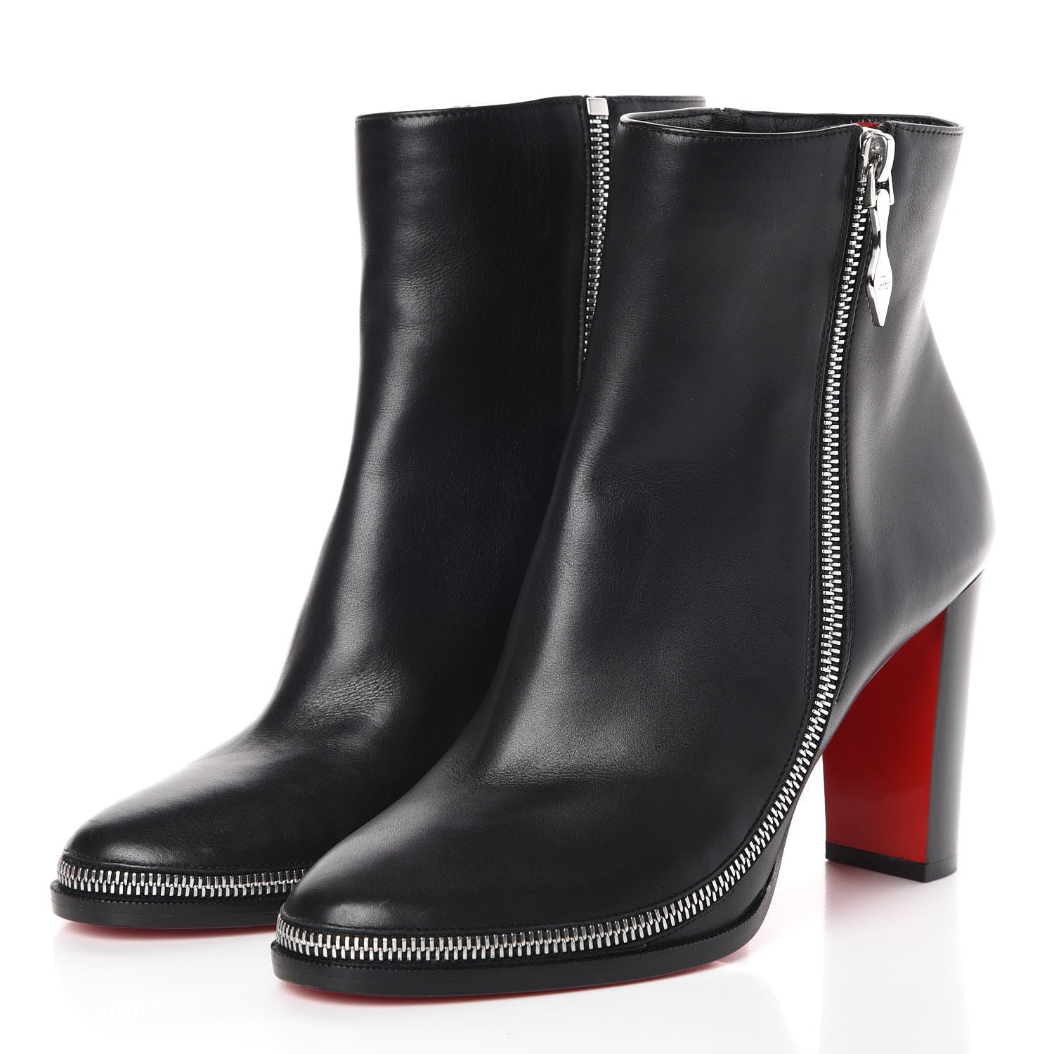 Christian Louboutin Calfskin Telezip 85 Ankle Bootie 39 Black 3 of 7