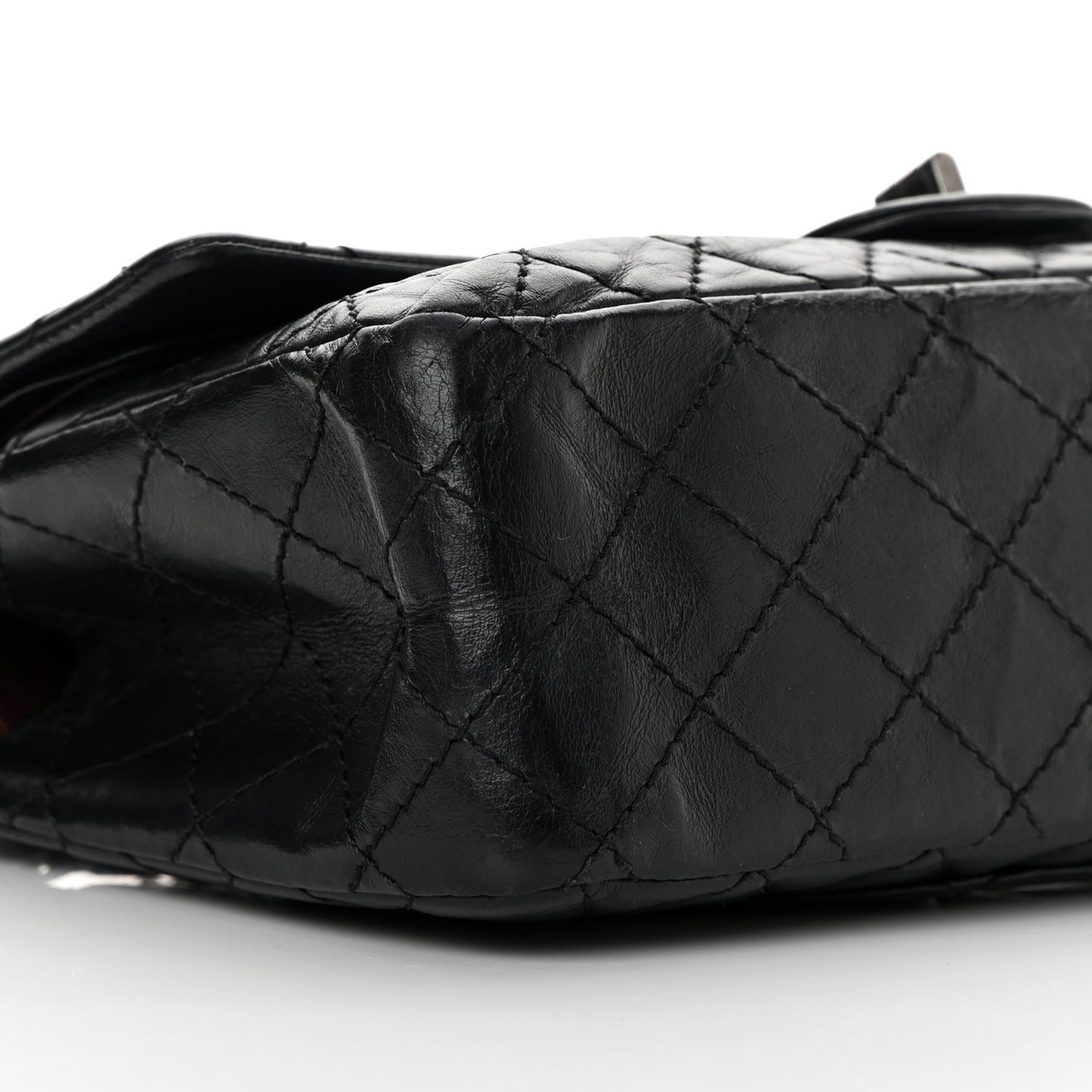 Aged Calfskin Quilted 2.55 Reissue 225 Flap Black