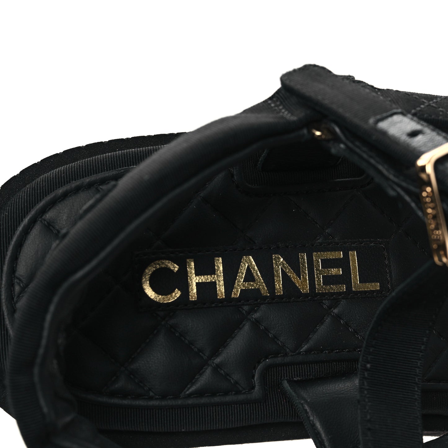 Grosgrain Logo Platform Sandals 41 Black