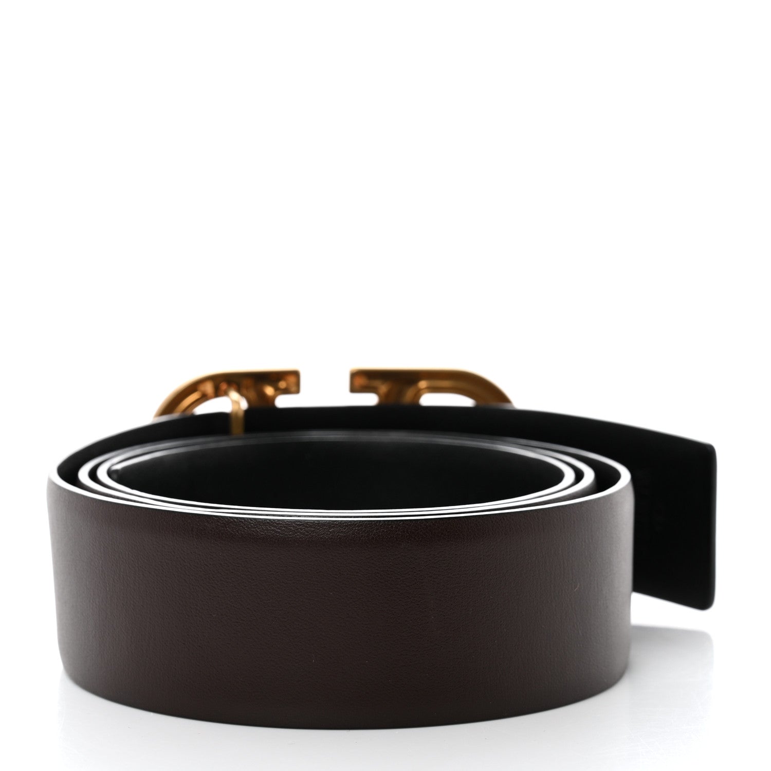 Valentino Garavani Glossy Calfskin VLogo Belt 95 38 Black 2 of 6