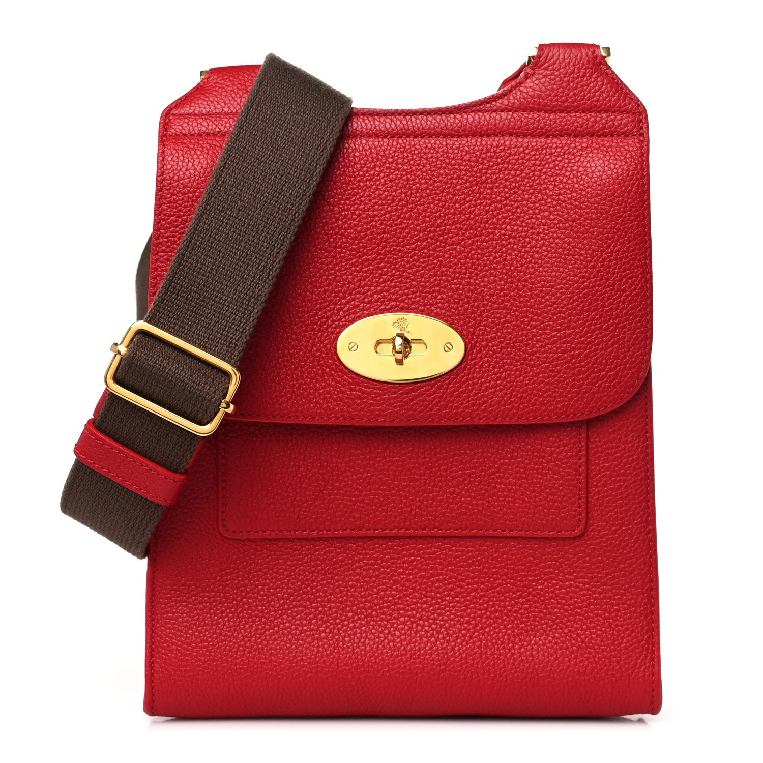 Mulberry Natural Grain Calfskin Antony Messenger Crossbody Red 1 of 7