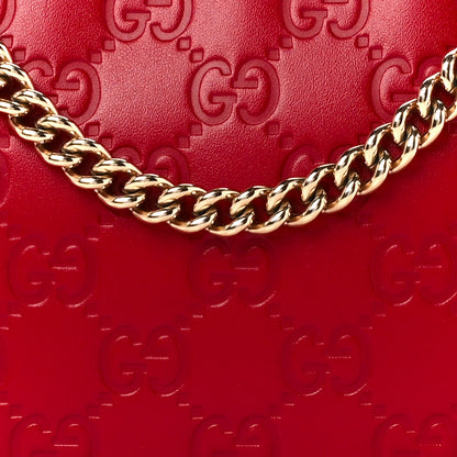 Gucci Guccissima Signature Wrist Wallet Hibiscus Red 8 of 12