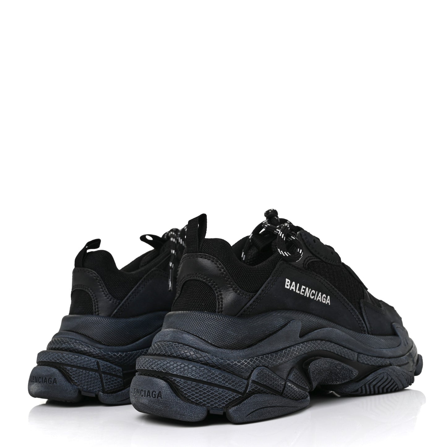 Fabric Mesh Womens Triple S Sneakers 39 Black