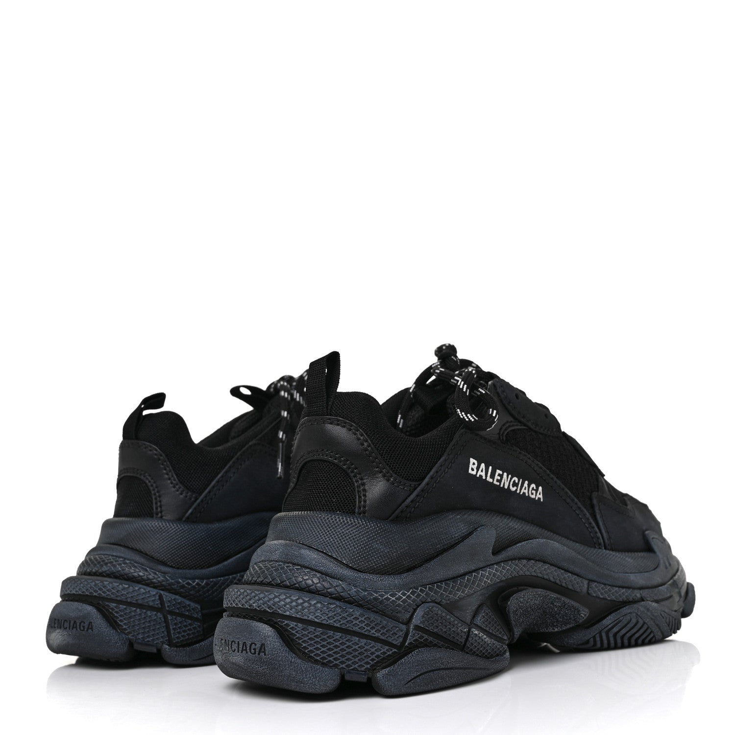 Balenciaga Fabric Mesh Womens Triple S Sneakers 39 Black 4 of 7