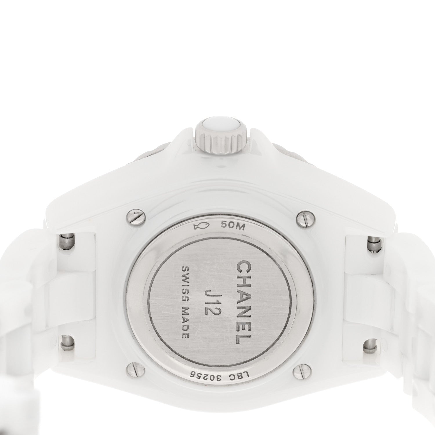 Chanel Stainless Steel Ceramic Diamond Bezel 33mm J12 Quartz Watch White 4 of 4