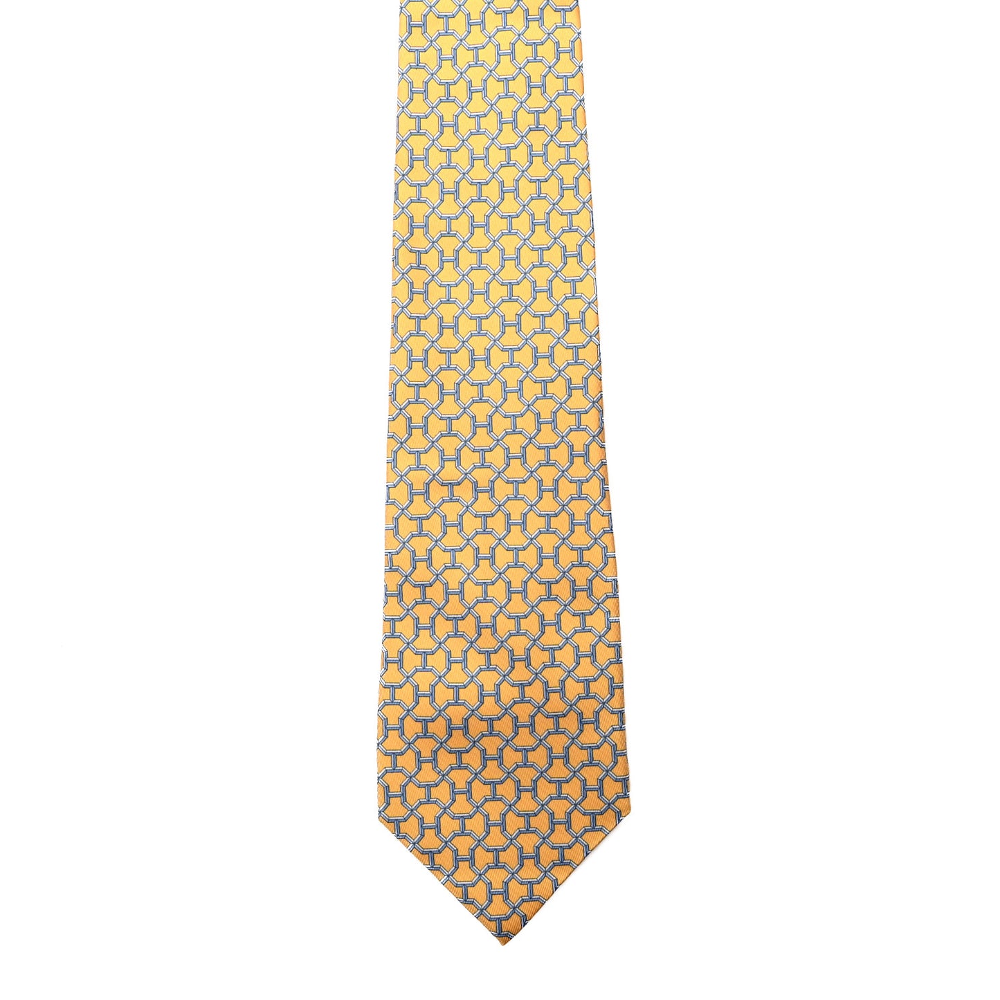 Silk Printed Mens Neck Tie Yellow