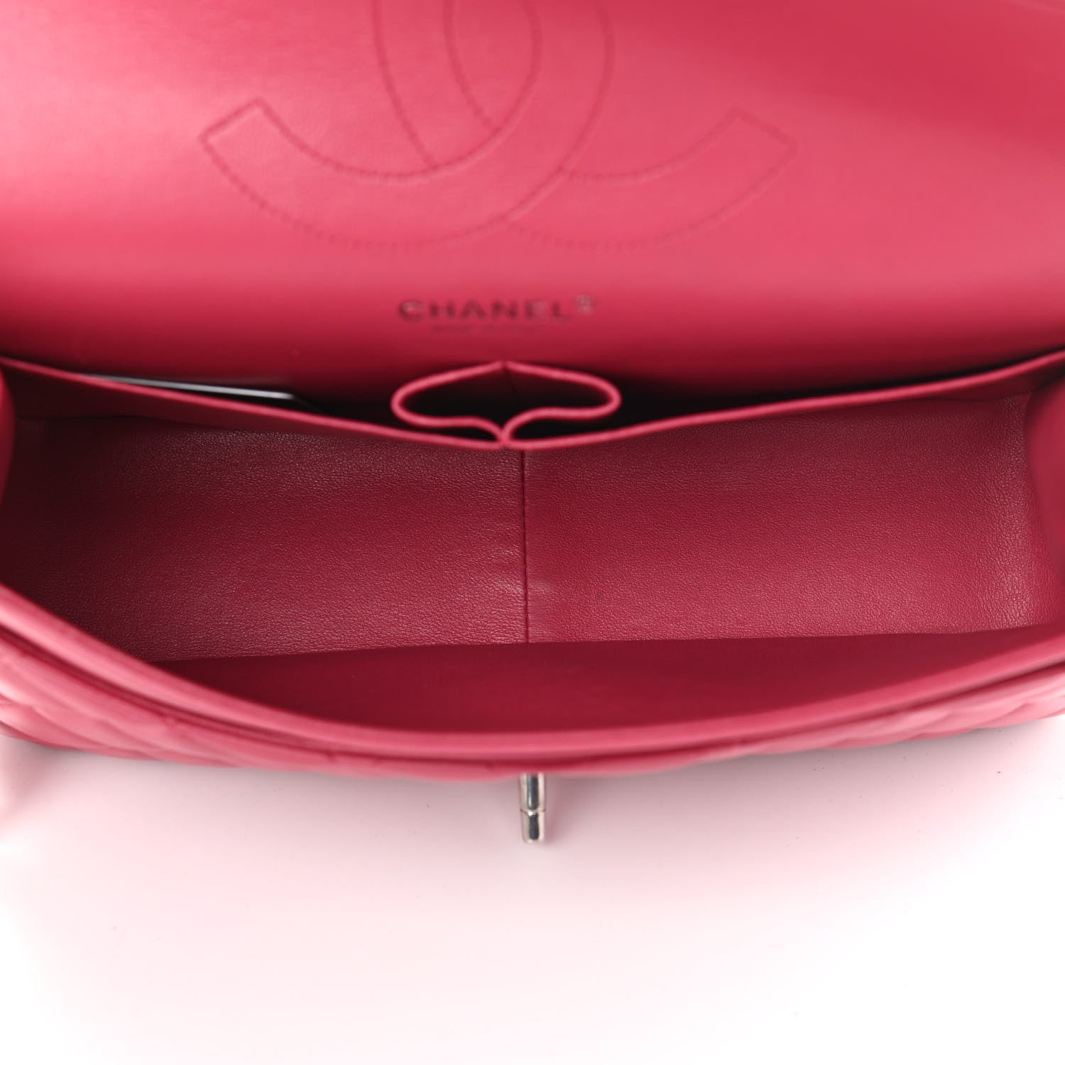 Chanel Lambskin Quilted Jumbo Double Flap Dark Pink 5 of 16