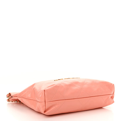 Chanel Shiny Calfskin Quilted Small Chanel 22 Coral Pink 5 of 11