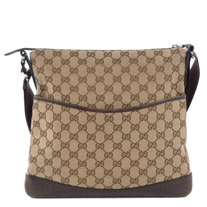 Gucci Monogram Calfskin Perforated Medium Flat Messenger Bag Dark Brown 1 of 11