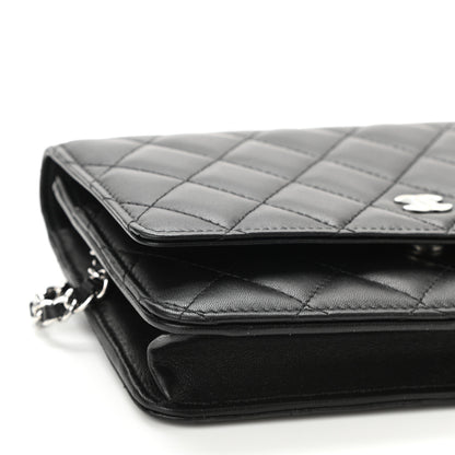 Chanel Lambskin Quilted Wallet On Chain WOC Black 10 of 12