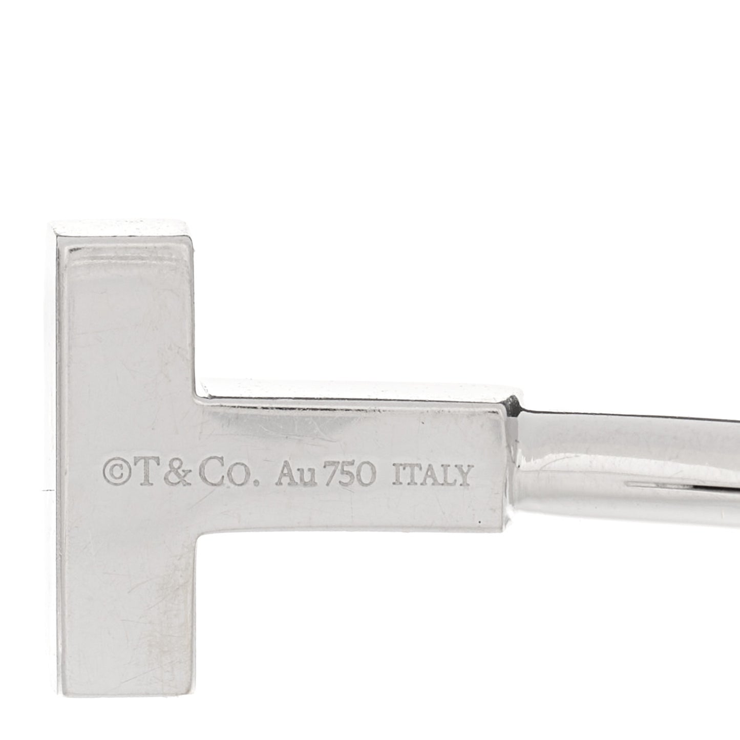 18K White Gold Diamond T Wire Bracelet