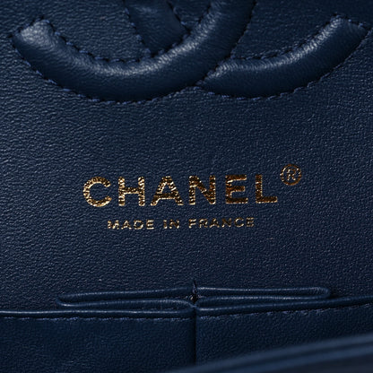 Chanel Lambskin Quilted Small Double Flap Dark Blue 5 of 8