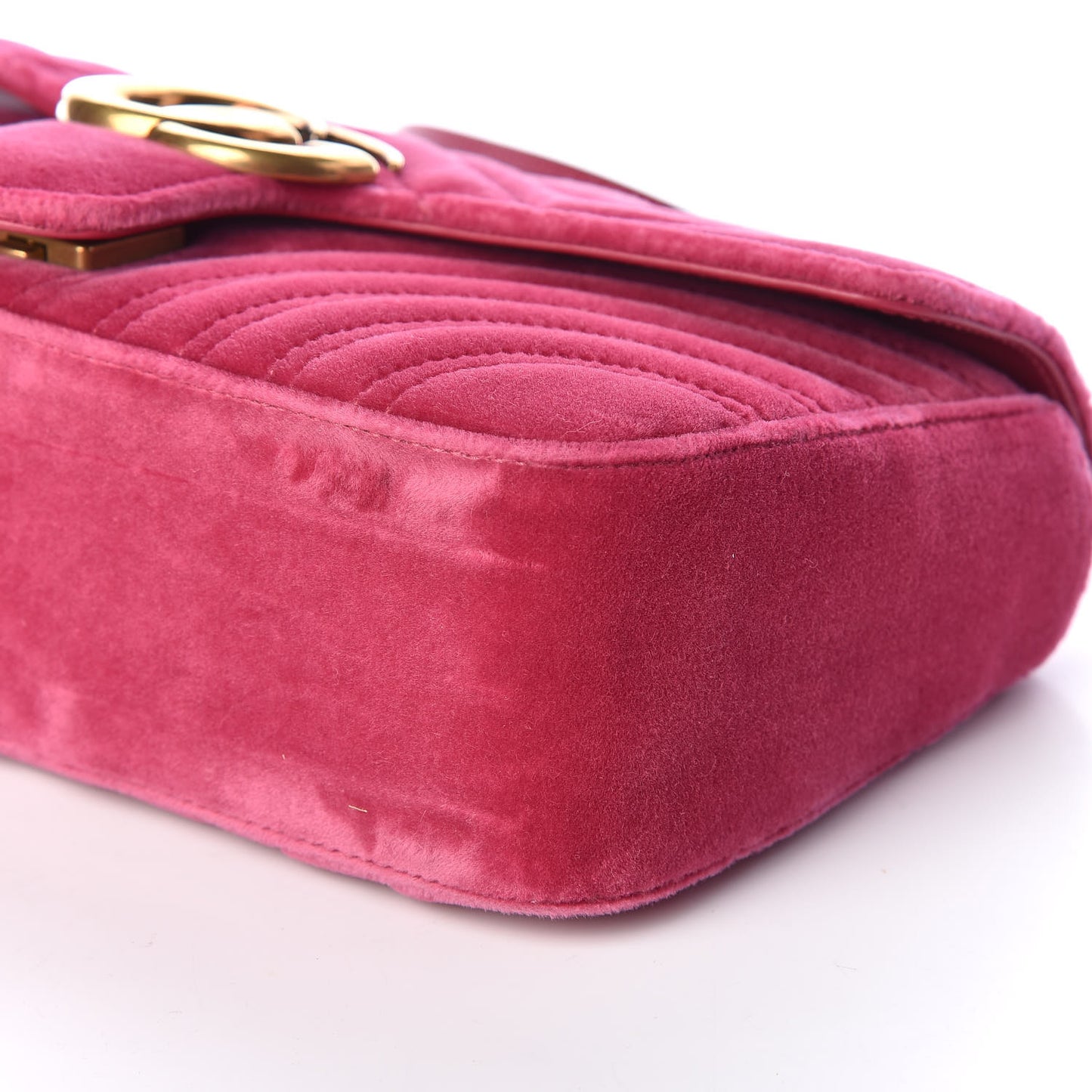 Velvet Matelasse Small GG Marmont Shoulder Bag Light Raspberry Rose