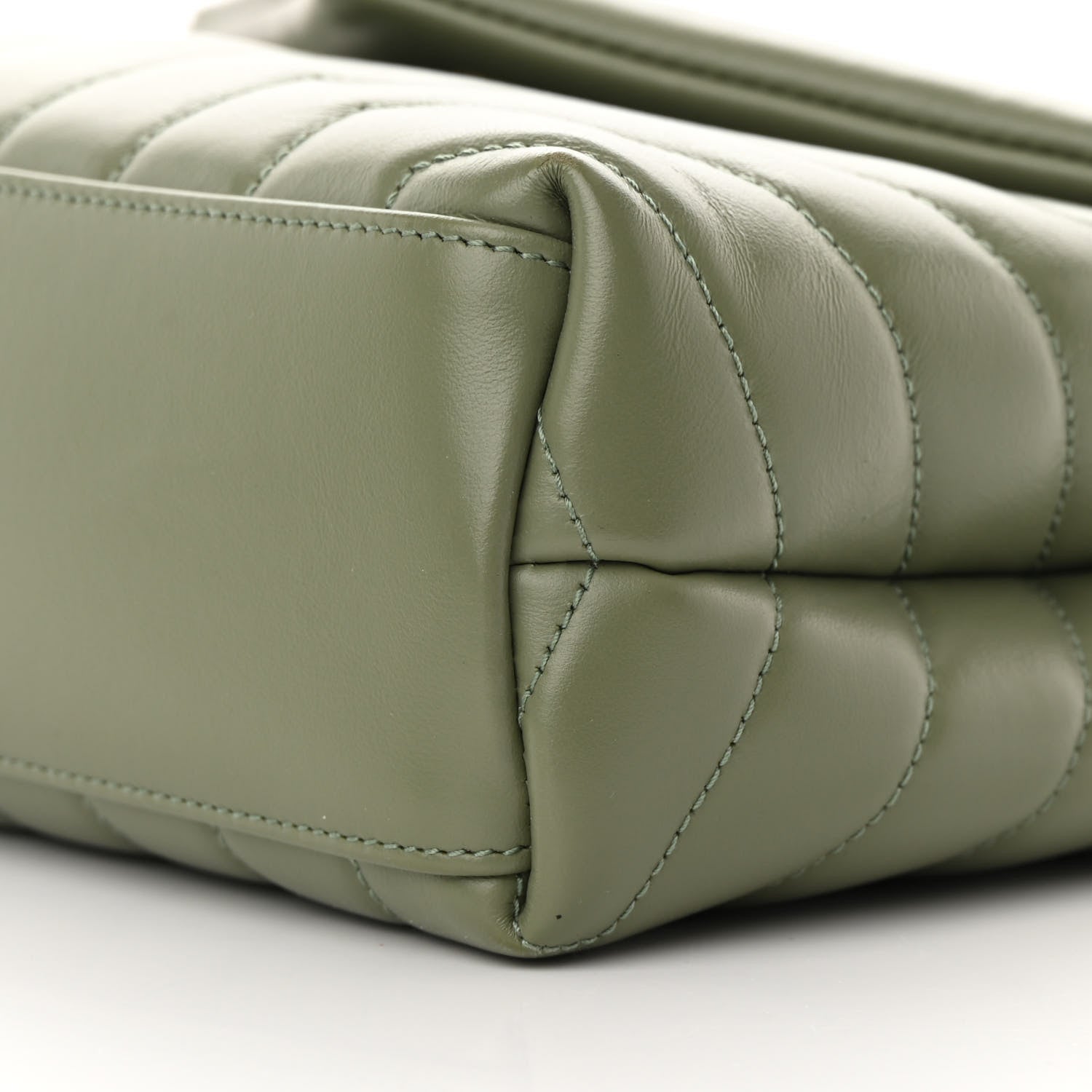 Saint Laurent Calfskin Y Quilted Monogram Small Loulou Chain Satchel Light Sage 10 of 13