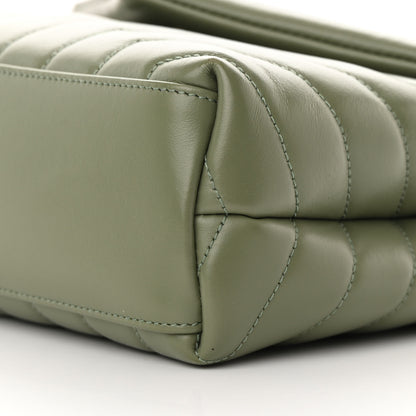 Saint Laurent Calfskin Y Quilted Monogram Small Loulou Chain Satchel Light Sage 10 of 13