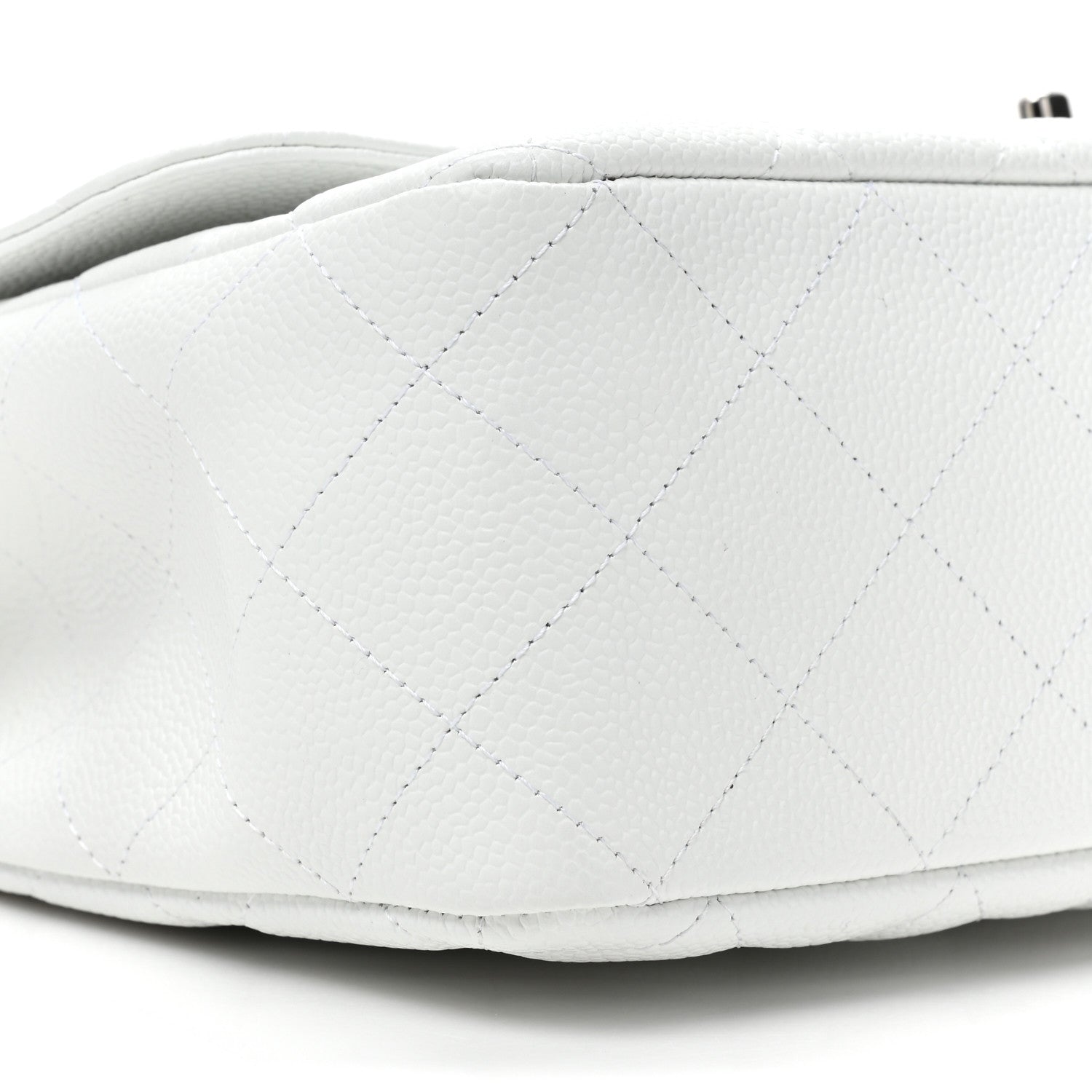 Chanel Caviar Quilted Jumbo Single Flap White 9 of 9