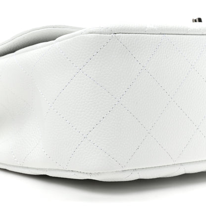 Chanel Caviar Quilted Jumbo Single Flap White 9 of 9