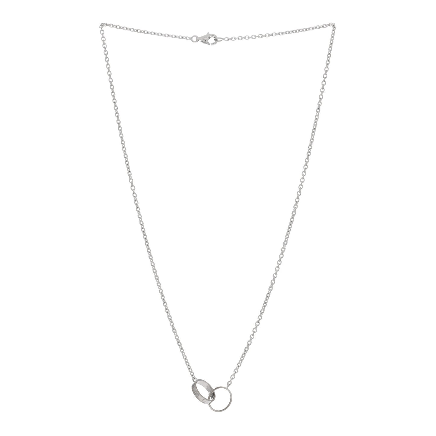 18K White Gold Interlocking LOVE Necklace
