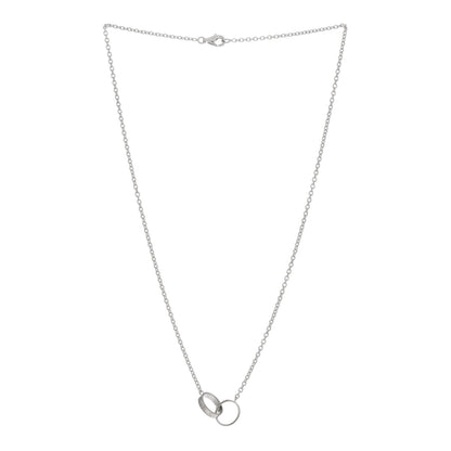 Cartier 18K White Gold Interlocking LOVE Necklace 2 of 4
