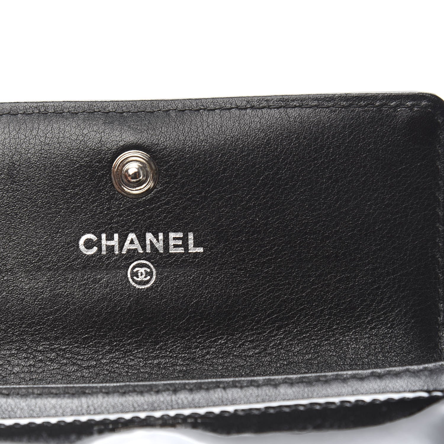 Chanel Patent CC Card Holder Black White 6 of 8