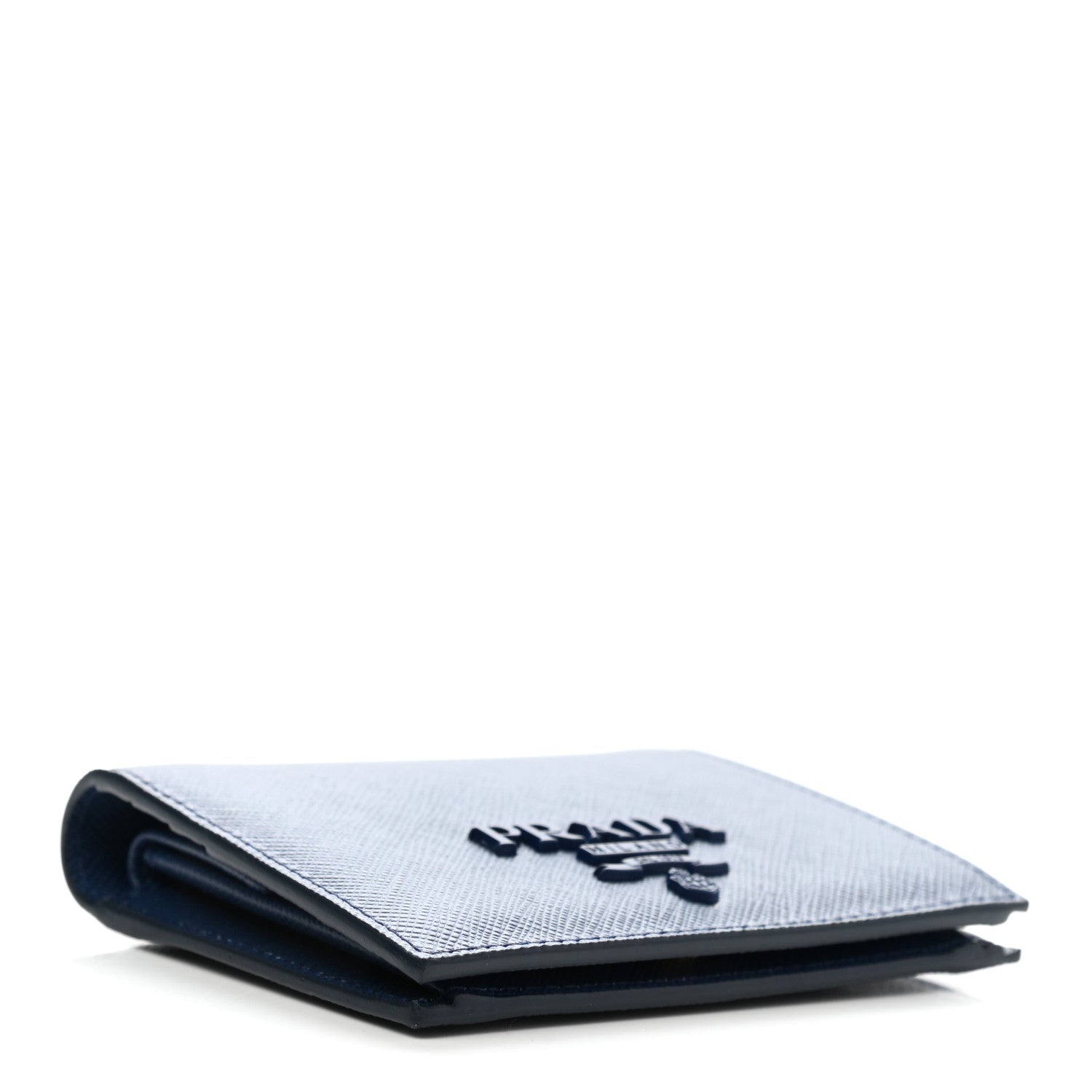 Prada Saffiano Shine Monochrome Bi-Fold Wallet Bleuette 4 of 7